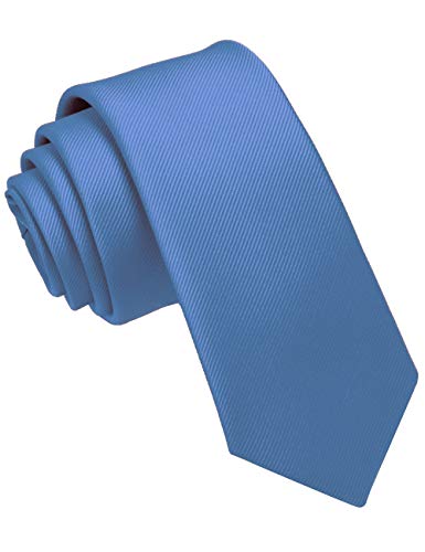 JEMYGINS Cravate Homme Slim Unie 6CM pour Mariage Business Bleu Clair