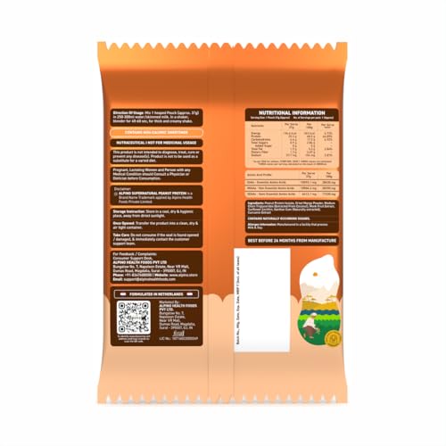 Image of Alpino Supernatural Peanut Protein Powder Kesar Mango 222g (37g x Pack of 6) - 25g Plant Based Protein, 6.1g BCAAs, No Added Sugar, Vegan
