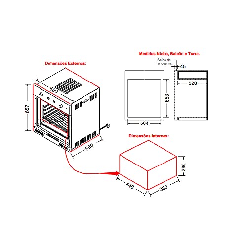 Forno Eletrico de Embutir Nardelli, New Order, N570 10017760, Inox, 57 L, 220V