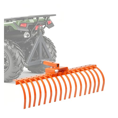 ALMULOO Tow Behind Landscape Rake Compatible with Lawn Tractors