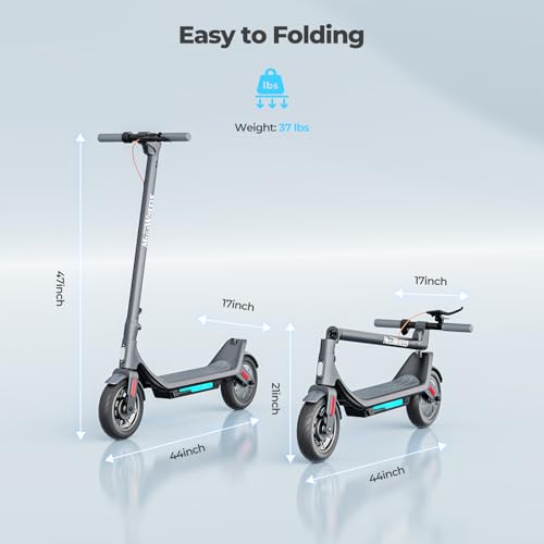 Electric Scooter, Electric Scooter Adults 500W,31 Miles Long Range,10in Tubeless Tires, 15.5mph E Scooter with Smart APP Control for Commuting, Outdoor, Short Travel Gift by MEGAWHEELS - Image 8