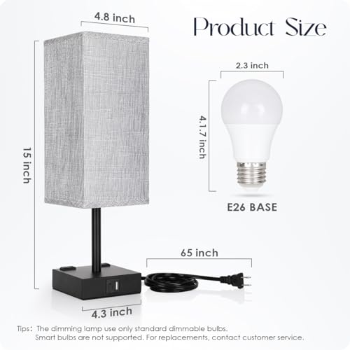 Lámparas de mesa de noche set 2 con puertos USB y control táctil miniatura 3