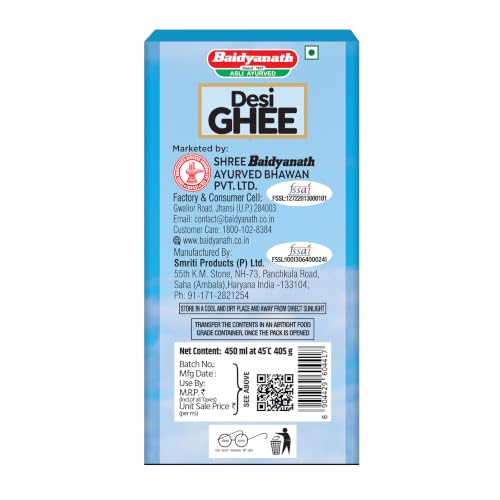 Image of Baidyanath Desi Ghee for Cooking & Daily Use, 450 ml