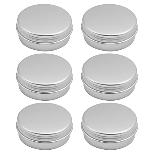 Image of Othmro 24Pcs 0.7oz Round Metal Tins Aluminum Tin Cans Jar Refillable Containers 20ml Tin Cans Tin Bottles Containers with Screw Lid for Salve Spices Lip Balm Tea Candies Silver 50x20mm