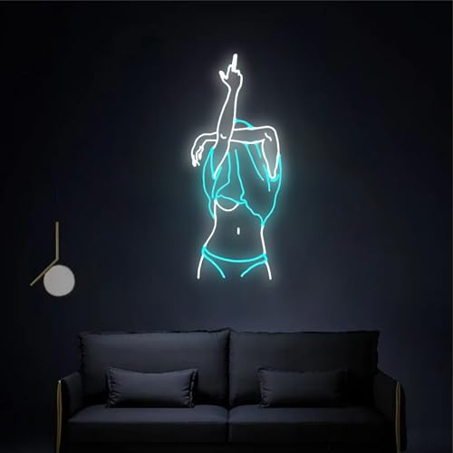 Image of Lady Neon Signs for Wall Decor 20 inches Led Sexy Lights Signs Lady Bedroom Bar Club Game Room Man Cave Bar Gift