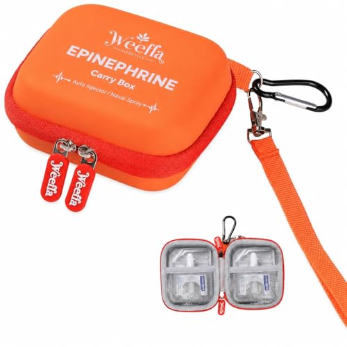 weefla Protective Carry Case for 2 Neffy Epinephrine Nasal Sprays Red