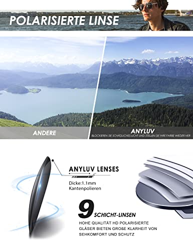 Anyluv Pilotenbrille Herren mit polarisierten Gläsern