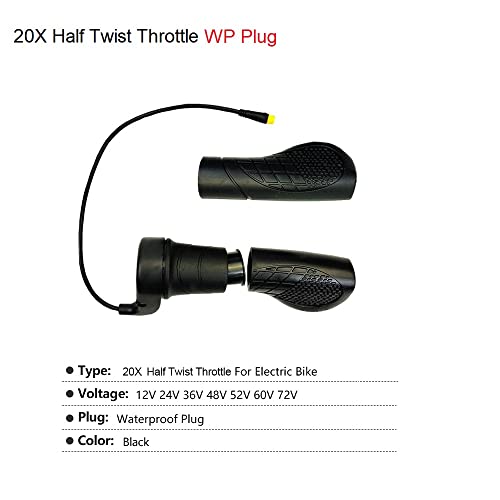 Image of Electric Bike Accessories, Wuxing Right Handle 20X Half Twist Throttle 12V 24V 36V 48V 52V 60V 72V for Ebike 3 Pin Waterproof Connector Conversion Kit Accelerator Parts