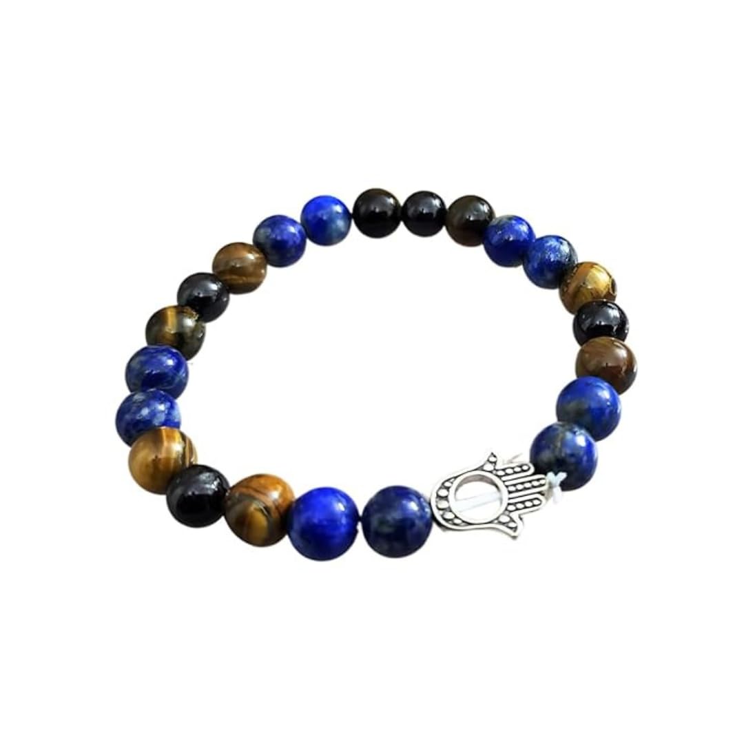 Unisex Zodiac Crystal Bracelet with Hamsa Hand Charm, Unisex-image-14