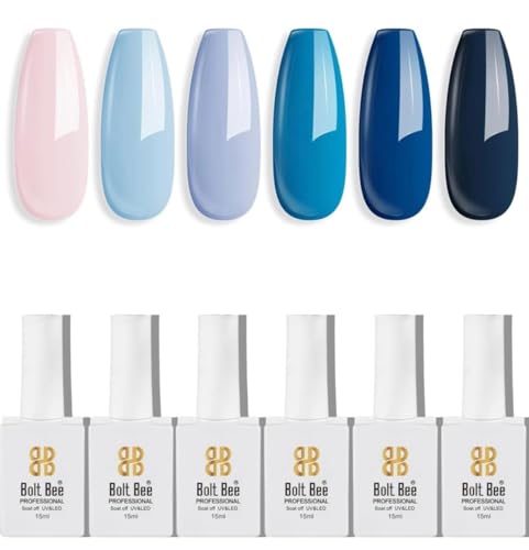 Image of Bolt Bee Gel polish Nail Lacquer | Glossy Gel Finish | Rich Pigmentation | Chip Free | Quick Drying Formula | Long Lasting Nail Polish for Women 15ml set