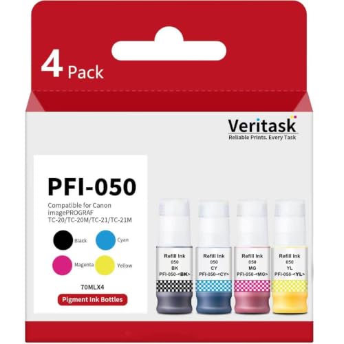 Image of PFI050 Pigment Ink Tank Set for Canon PFI-050 Ink Refill Bottles