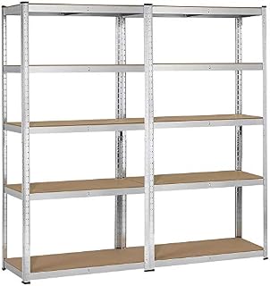 Topeakmart 5 Tier Storage Rack Durable Adjustable Garage Shelf Steel Shelving Unit,71in Height