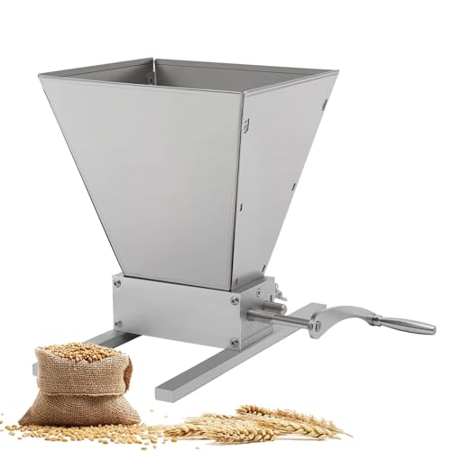 JNPGVTCD Molino de Malta Manual, triturador de Grano de Cebada, triturador de Acero Inoxidable de 2 Rodillos, para Cereales húmedos o Secos.