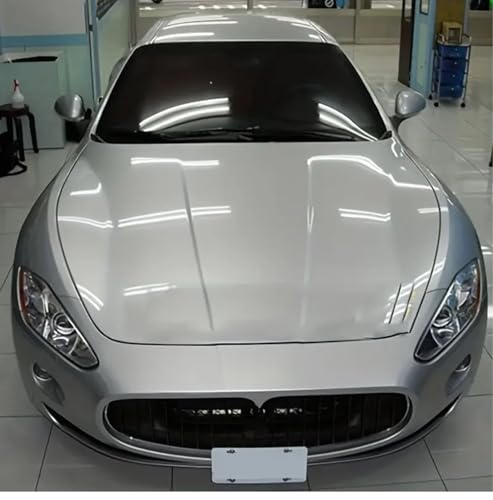 Image of Gloss Silver Metallic Vinyl Car Wrap Paint Replacement Film Roll with Nano Air Release Technology, Stretchable & Waterproof. (24 x 100 inch, Silver Glossy Metallic)