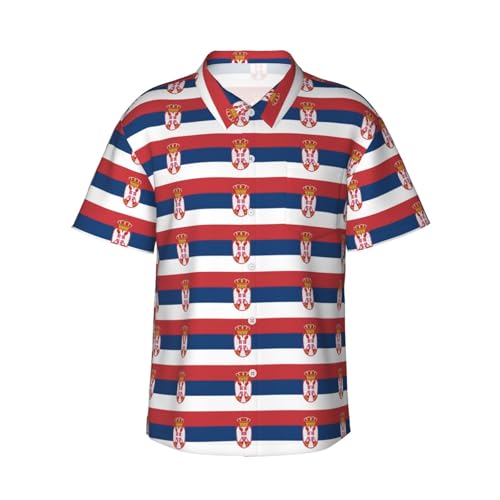 Chemise hawaïenne Serbie homme à manches courtes, finitions soignées en tissu fluide