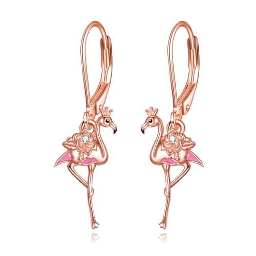 Flamant rose boucles d'oreilles en argent sterling le cadeau idéal pour femme