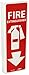 NMC FX124R Fire Sign, "FIRE EXTINGUISHER", 4" Width x 12" Height, Rigid Plastic, Red on White