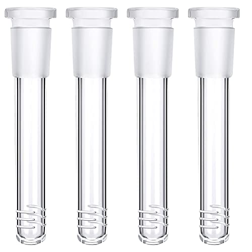 TEHAUX 4 Pieces Glass Tube Adapters Scientific Glass Stem Clear Scientific Tube Adapters for Science and Lab Experiments (5 Inch)