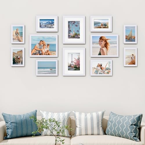 Image of Vittanly 12 Pack Picture Frames Collage Wall Decor for Mounting or Tabletop Display, Gallery Wall Frame Set for Family, Multi Sizes Including 4pcs 8x10, 4pcs 5x7, 4pcs 4x6, White