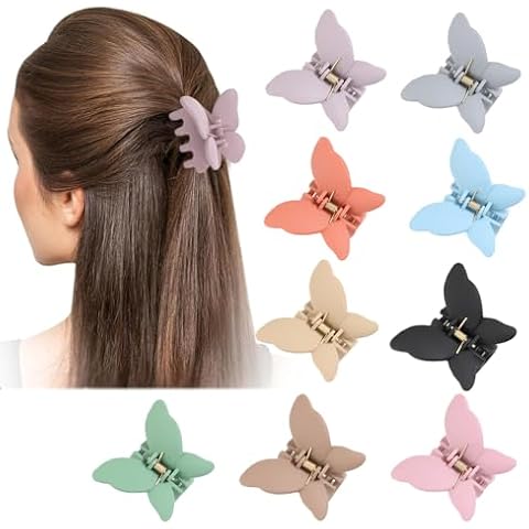 WUBAYI 9Pcs Non-Slip Butterfly Hair Clips Cover
