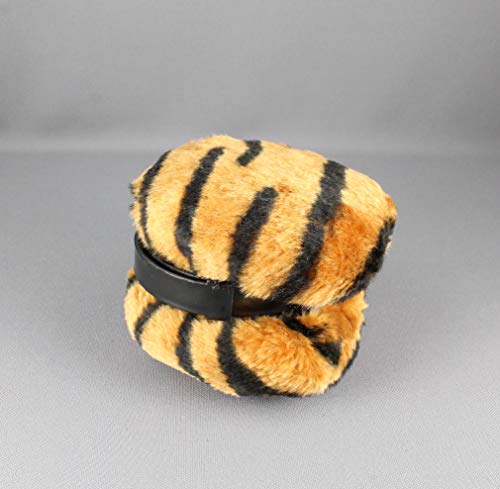 Brown Black Tiger Stripe Faux Fur Furry Ear Muffs Warmers Fold Up Classic Old School Style Brown Black #TOP7