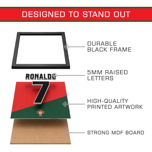 Image of CodersParadise No. 7 Football Inspired 3D Wall Art Frame, Sports Fan Decor, Layered Wall Hanging for Bedroom, Gaming Room, Living Room & Home Decoration