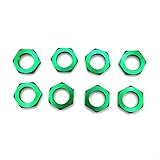 8pcs 17mm Wheel Nuts for Arrma Infraction v2 Kraton 4s 6s Felony Typhon 3s 6s Limitless Mojave Outcast Talion Notorious 6s Wheel Nuts Parts, Green