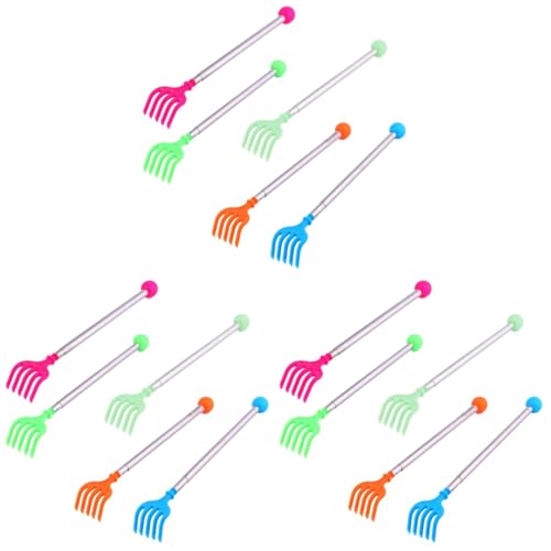 Healvian Portable Telescopic Back Scratchers Set of 15 Manual Plastic Claw Massager for Itching Relief Retractable Travel Back Scratcher for Adults and Scalp