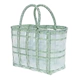 MUELODSIC Jelly Tressé Main pour Femmes Panier Shopping Flexible avec Base Stable et Poig...