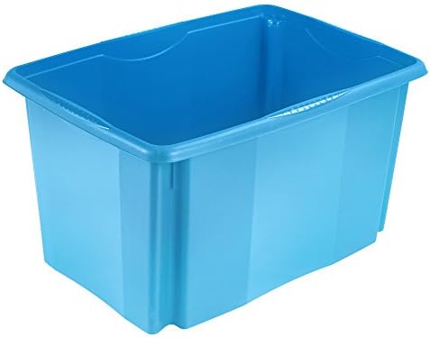 keeeper Storage Box with Turn Around Stacking system, 38x28.5x20.5 cm, 15 Litre, Emil, Blue