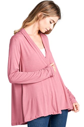 Image of Women Casual Open Front Long Sleeve Lightweight Softest Viscose Made from Bamboo Cardigan