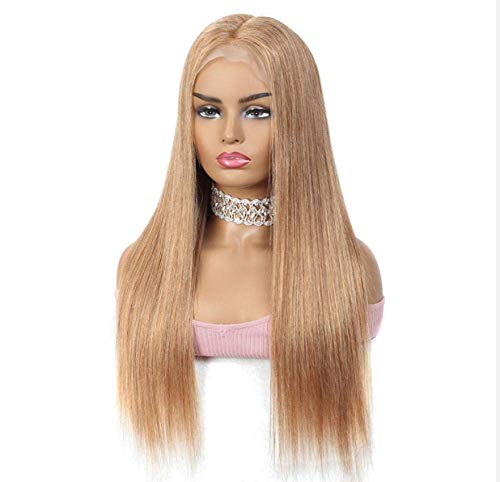 Wigs Straight Light Brown Lace Front Wig for Women Density 180% Remy Hair Human Hair Wigs-24inches