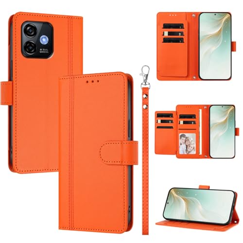 �X�}�z�P�[�X �Ή��@�� for Ulefone Note 16 Pro �X�}�z�P�[�X�y�E�H���b�g�f�U�C�� �f���A���J�[�h�X���b�g �L���b�V�� �t���b�v���X�^���h �����h�~�zOrange