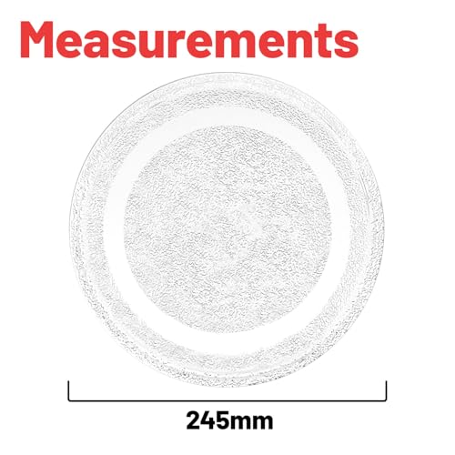 Paxanpax PSA002 talerz obrotowy do kuchenki mikrofalowej ze szkła z płaskim profilem (245 mm)