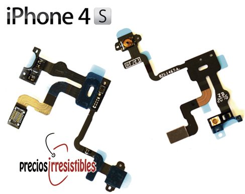 Flex del Sensor Luz Proximidad, Botón Power para iPhone 4S