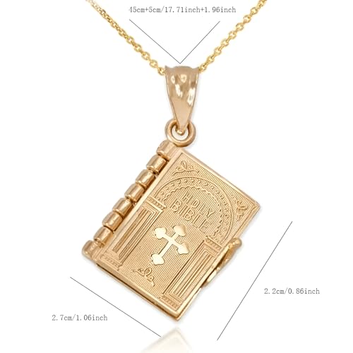 925 Sterling Silver Openable Holy Gold Serenity Prayer Necklace, 14k Yellow Gold Lords Prayer Necklace - Punk Bible Necklace For Men Women, Cross Necklace With Bible Verse3