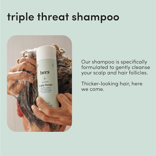 hers Triple Threat Shampoo & Conditioner Set - Biotin, Saw Palmetto, & Pumpkin Seed Oil Formula - Thickens & Hydrates - Color-Safe, Paraben-Free, Vegan - Napa Rose Scent - 6.4 Fl Oz, 2 Count - Thumbnail 3