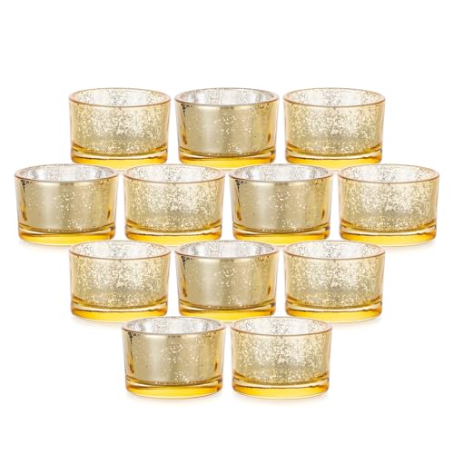 Staymoment Teelichthalter Gold Teelichtgläser Kerzengläser: 12...