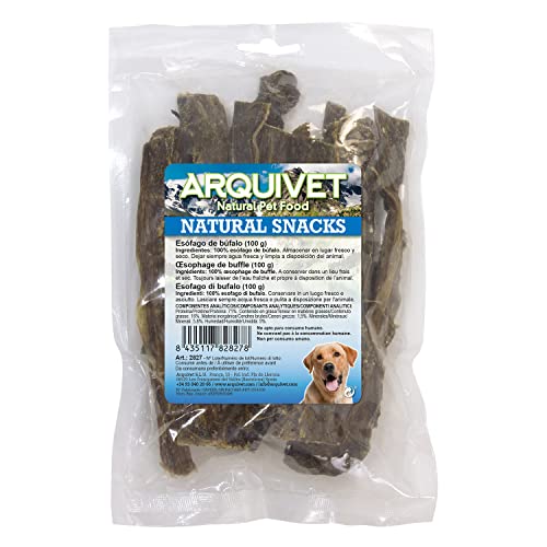ARQUIVET Büffelöhre für Hunde, Beutel 100 g, Snacks für Hunde, 100% natürlich, Leckerlis, Leckerlis, Leckerlis und Belohnungen für Hunde, Ergänzungsfutter