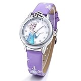 Uhren Armbanduhr für auf Mädchen Elsa Frozen, Armbanduhr Geschenk Mädchen und Baby lila Farbe Uhr