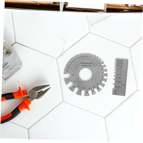 Juego de calibradores de soldadura Zerodeko, 2 piezas, de acero inoxidable, para medición precisa de espesores y alambres en fabricación metálica miniatura 6