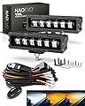 NAOEVO 6 inch 3 Modes (White/Amber/White&Amber) LED Light Bar and Dual Relay 2 Leads Wiring Harness Combo