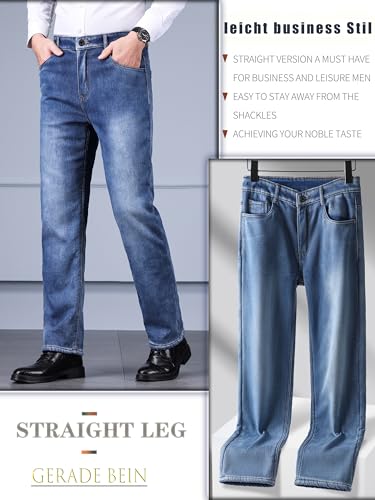 ziilay Verdickte Lammfleece Thermojeans Herren Thermohose Schneehose Teddyfleece gefütterte Winterhose Stretch 8316hSXBL36W32L