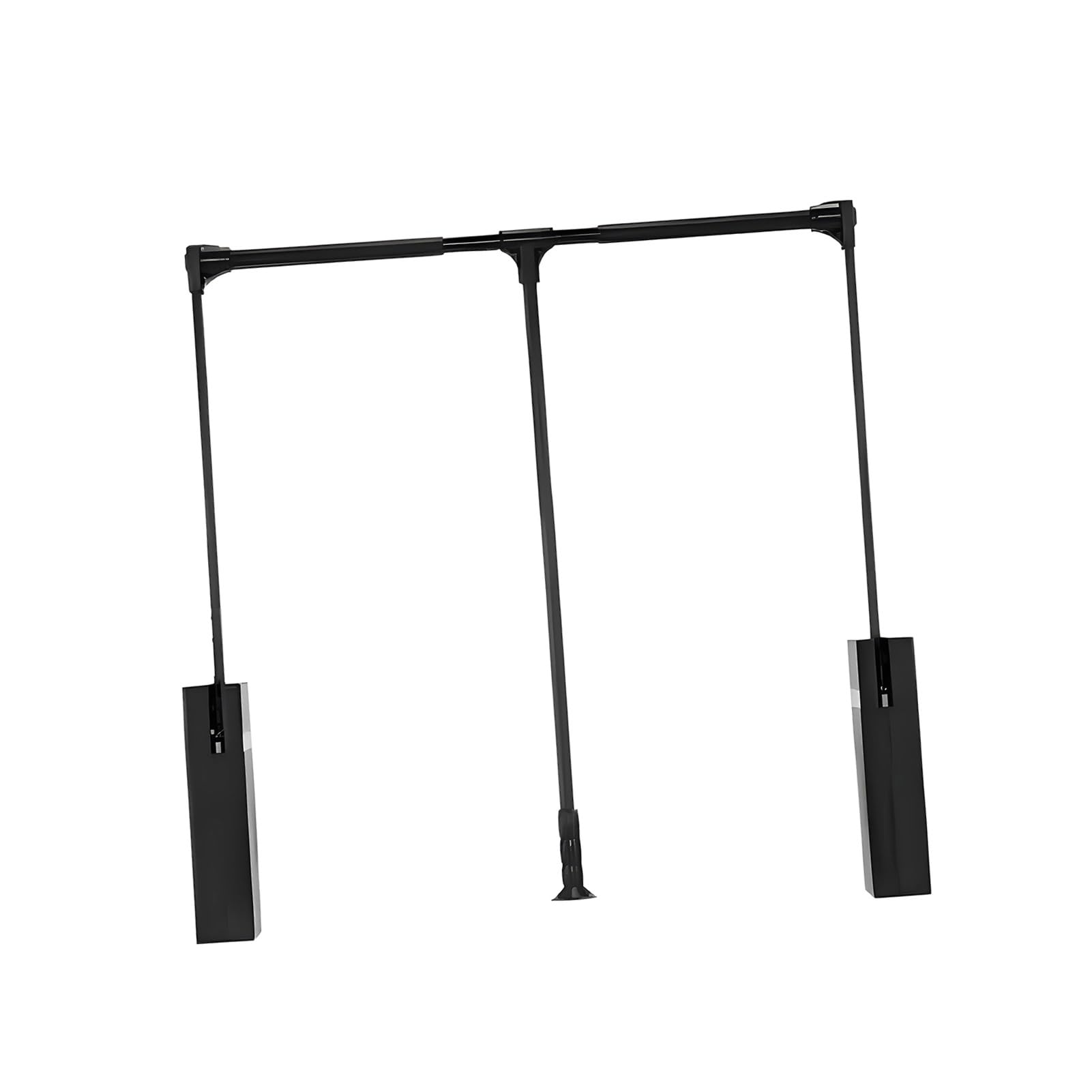 GTHTUHFD Pull Down Wardrobe Rail, Clothes Hanger Rod Adjustable Telescopic,For Cloakroom,20Kg/44Lbs Load Capacity Black-W-550-660mm