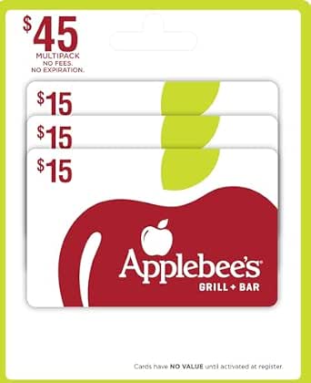 Applebee's Physical Gift Cards (Multipack of 3 x $15)