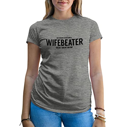 B&S Boutique Wife Beater wifebeater Meme T-Shirt Femme Gris Size M