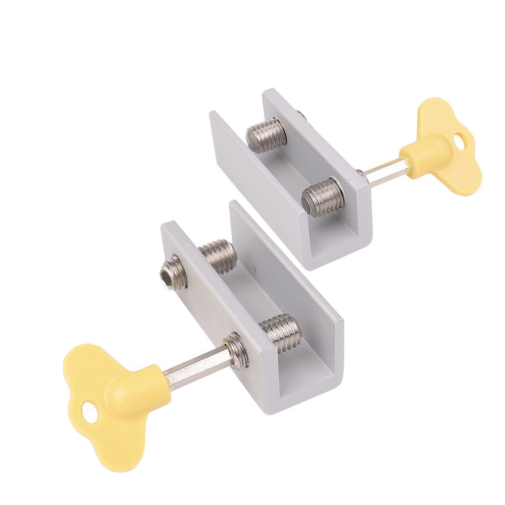 Wanlian Adjustable Sliding Window Locks, Aluminum Alloy Door Frame Security Lock With Keys And Protective Gaskets For Baby Child Elderly Home Pet Safety Home