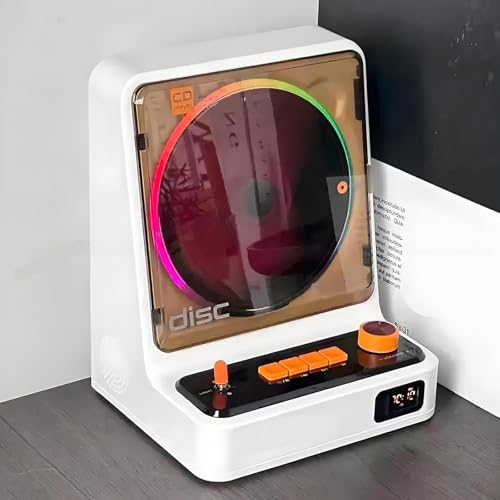 Reproductor de CD portátil con mando a distancia, altavoz HiFi, luz RGB, compatible con USB, óptico, Bluetooth 5.1, AUX, ideal para regalos y artículos decorativos