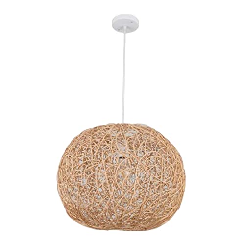 Perfeclan Suspensions Luminaire en Rotin, Lampe Suspendue avec Ampoule, Fait à la Main, Décors pour Maison, Chambre