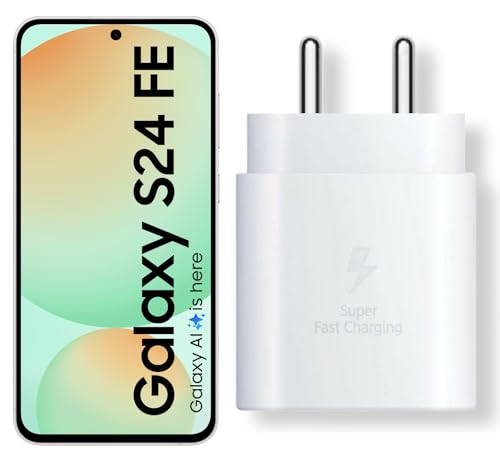 Image of 25W C-Type Super Fast Adapter Compatible with Samsung Galaxy S24 fe Super Fast Charger Adapter for S24 /S23 /S23 fe /S22 /S21 /21 fe /S20 /M14 /M33 /M13 /M35 /M05 /A14, A15 /S24 fe /A16 5g, White